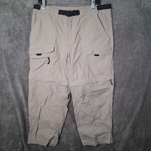 Eastern Mountain Sports Men Convertible Cargo Pants Size 34 Beige Hiking Travel